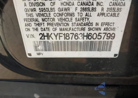 2003 Honda Pilot Ex-L из США, поврежденный, VIN 2HKYF18763H605799